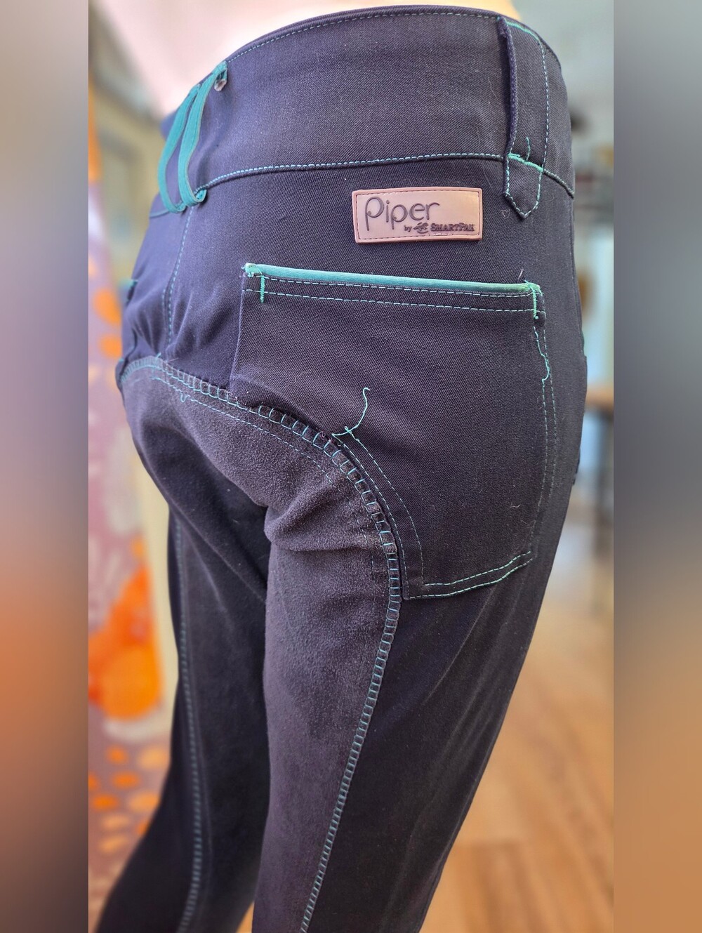 Piper Breeches With Teal Piping